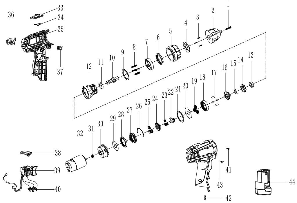 Инструмент [ДА-12-2-Ли КНМ1] - разборная схема